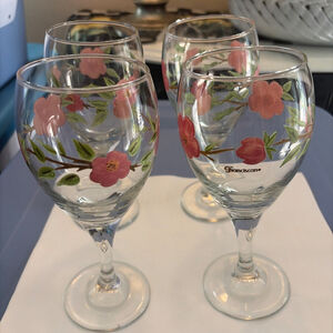 Vtg Franciscan Desert Rose 10 oz Goblets Excellent condition Set Of 4